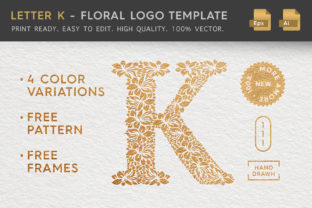 Discover the Elegance of the Letter K - Floral Logo Template