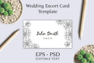 Elegant Dahlia Sketch Floral Bridal Escort Card