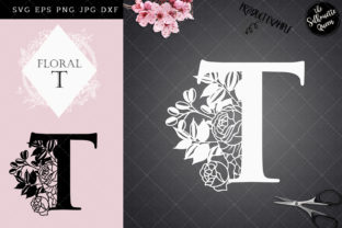 Elegant T - Floral Letter Design for Creative Projects
