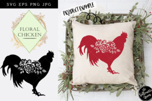 Floral Chicken Silhouette Vector for Creative Projects