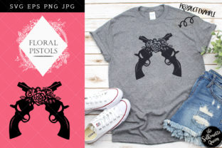 Floral Crossed Pistols Silhouette Vector: Strategic Asset Selection for Visual Branding