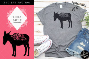 Floral Mule Silhouette Vector: Creative Design Uses