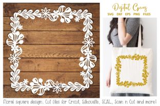 Floral Square Monogram Design: Practical Applications for Cutting Machines and Hand Crafting