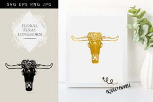 Floral Texas Long Horn Vector for Creative Projects