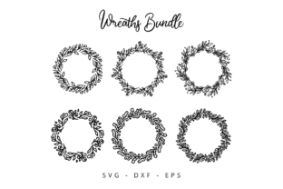 Floral Wreaths Bundle: 6 Hand-Drawn SVG Designs
