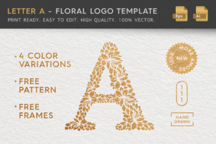 Letter A Floral Logo Template: Elegant Branding Assets